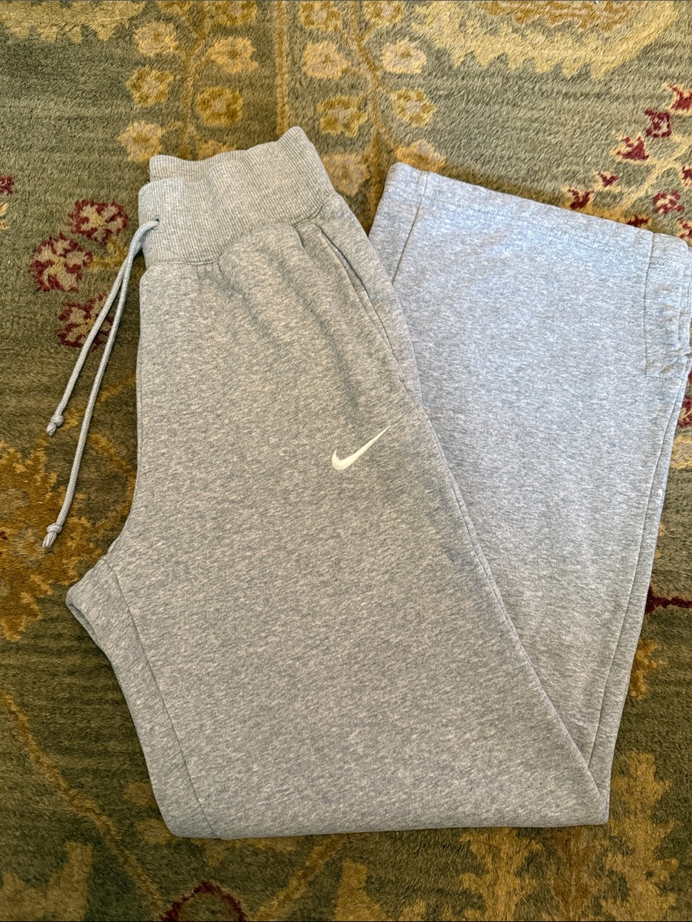 Nike XS Tall Heather Gray Wide Leg Sweatpants